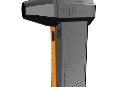 Modern Handheld Device With Orange Accent And Sleek Design 3d model