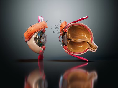modern eye structure human eye structure eyeball 3d model