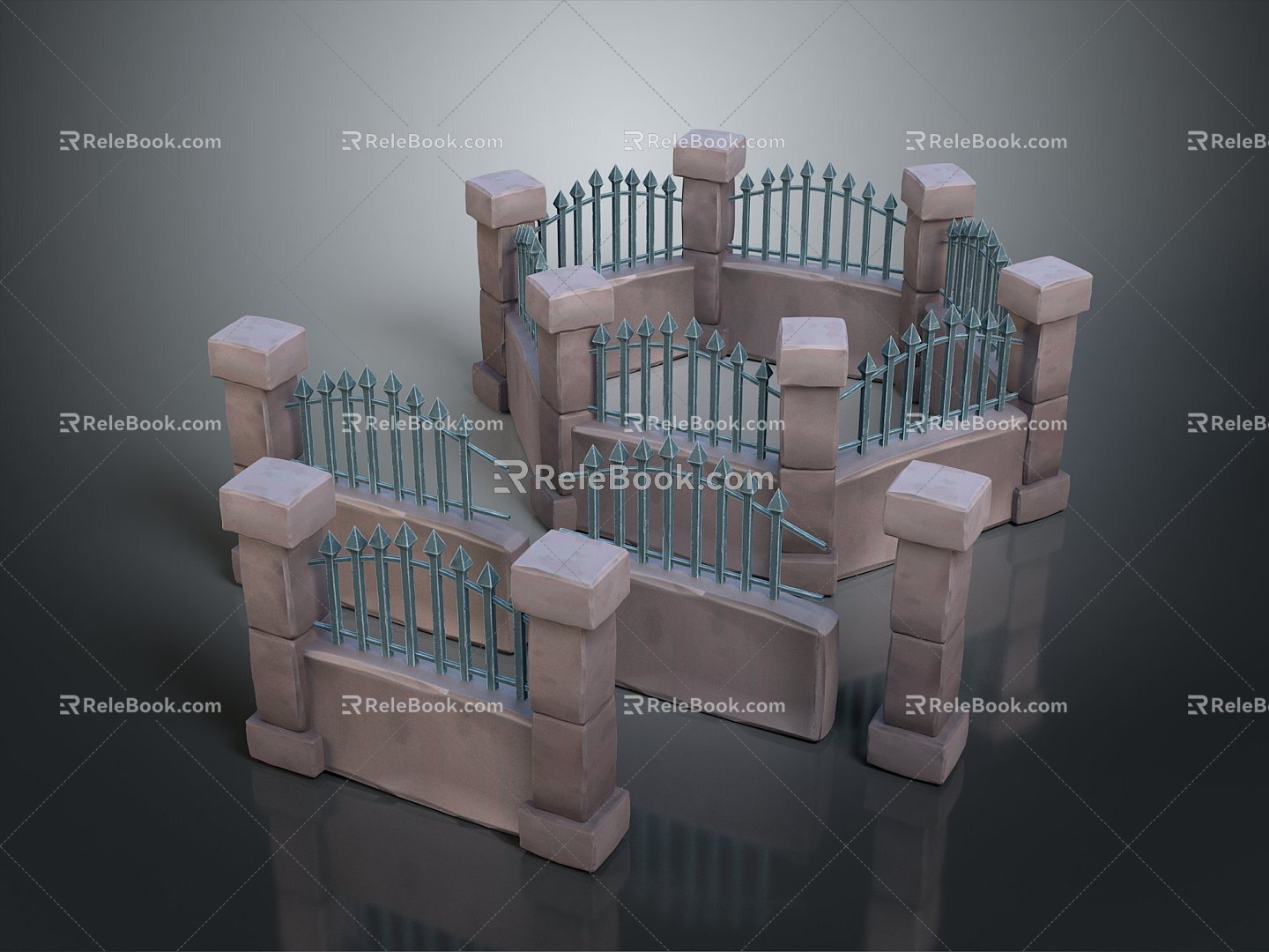 Fence Gate Fence Wall Defense Wall Wooden Fence Fence Iron Fence Floriculture Fence Iron Fence Railing 3d model