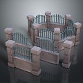 Fence Gate Fence Wall Defense Wall Wooden Fence Fence Iron Fence Floriculture Fence Iron Fence Railing 3d model