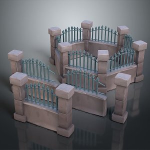 Fence Gate Fence Wall Defense Wall Wooden Fence Iron Fence Floriculture Fence Iron Fence Railing 3d model