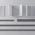 Modern Air Conditioner Vents Featuring Various Louvered and Grilled Designs