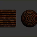 Artistic Wooden Striped Sculptures with Cube and Sphere Carved Patterns