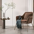 Light Luxury Sofa Chair Side Combination 3d model