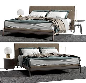 Modern Double Bed 3d model