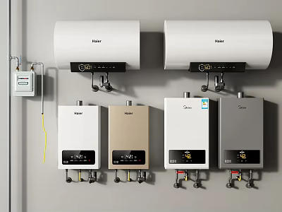Household Electrical Appliances Wall Mounted Water Heaters And Boilers Different Colors Design 3d model