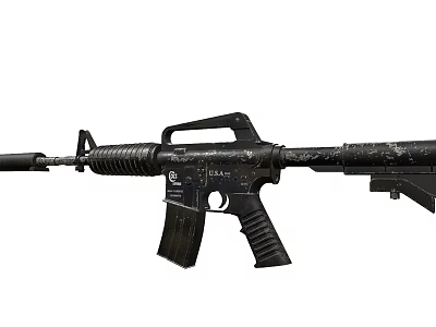 Black Tactical Rifle Weapon With Military Design Barrel And Magazine Features 3d model