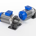 Industrial Drive System With Blue Control Unit Silver Motor And Gear Assembly