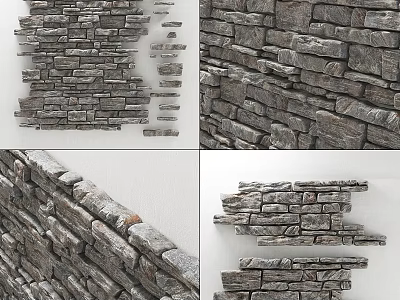 Creative Stacked Stone Wall Decor Design Ideas For Home Interiors 3d model