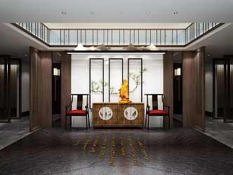 New Chinese-style Entrance Cabinet 3d model