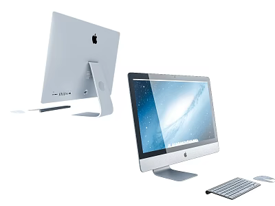 Apple iMac Desktop Computer With Monitor Screen And Wireless Keyboard 3d model