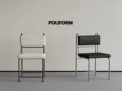 Poliform Leisure Chairs In Different Colors With Metal Frames And Minimalist Design 3d model