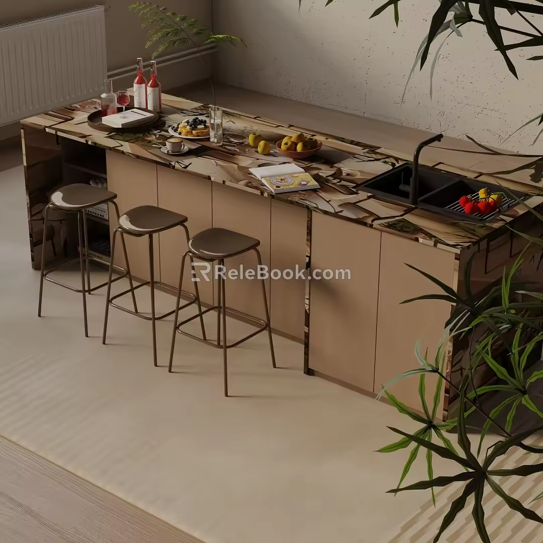 Modern table combination 3d model