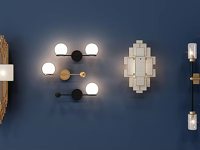 Modern Wall Lamps Showcasing Different Stylish Designs And Decorative Features For Home 3d model