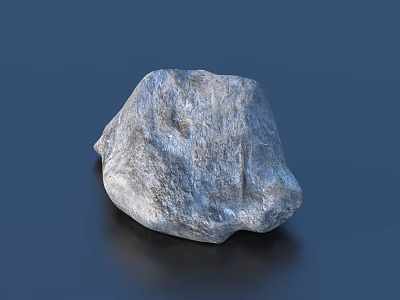Realistic 3D Rendered Stone With Deep Blue Background And Natural Texture Details 3d model