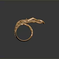 Exquisite Gold Ring With Curved Band Featuring Intricate Filigree Design And Hollow Patterns