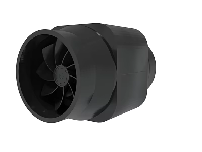 Black Industrial Fan Component With Impeller Cylindrical Design And Compact Structure 3d model