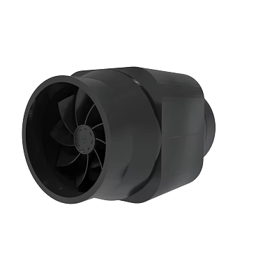 Black Industrial Fan Component With Impeller Cylindrical Design And Compact Structure 3d model