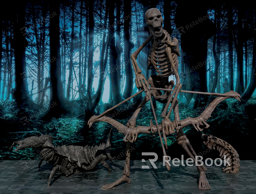 Modern Skeleton Monster Skull Head Bone Bone Bow and Arrow model