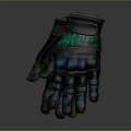 Stylish Leather Gloves With Green Glowing Accents And Decorative Design