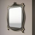 Elegant Wall Mounted Mirror With Ornate Gold And Black Frame Decorative Details