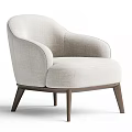 Gray Fabric Upholstered Accent Chair With Wooden Legs And Comfortable Armrests