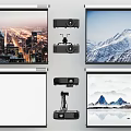 Modern Projector Projection Curtain 3d model