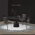 Sleek Modern Round Dining Table Set With Leather Chairs For Luxury Contemporary Dining Room