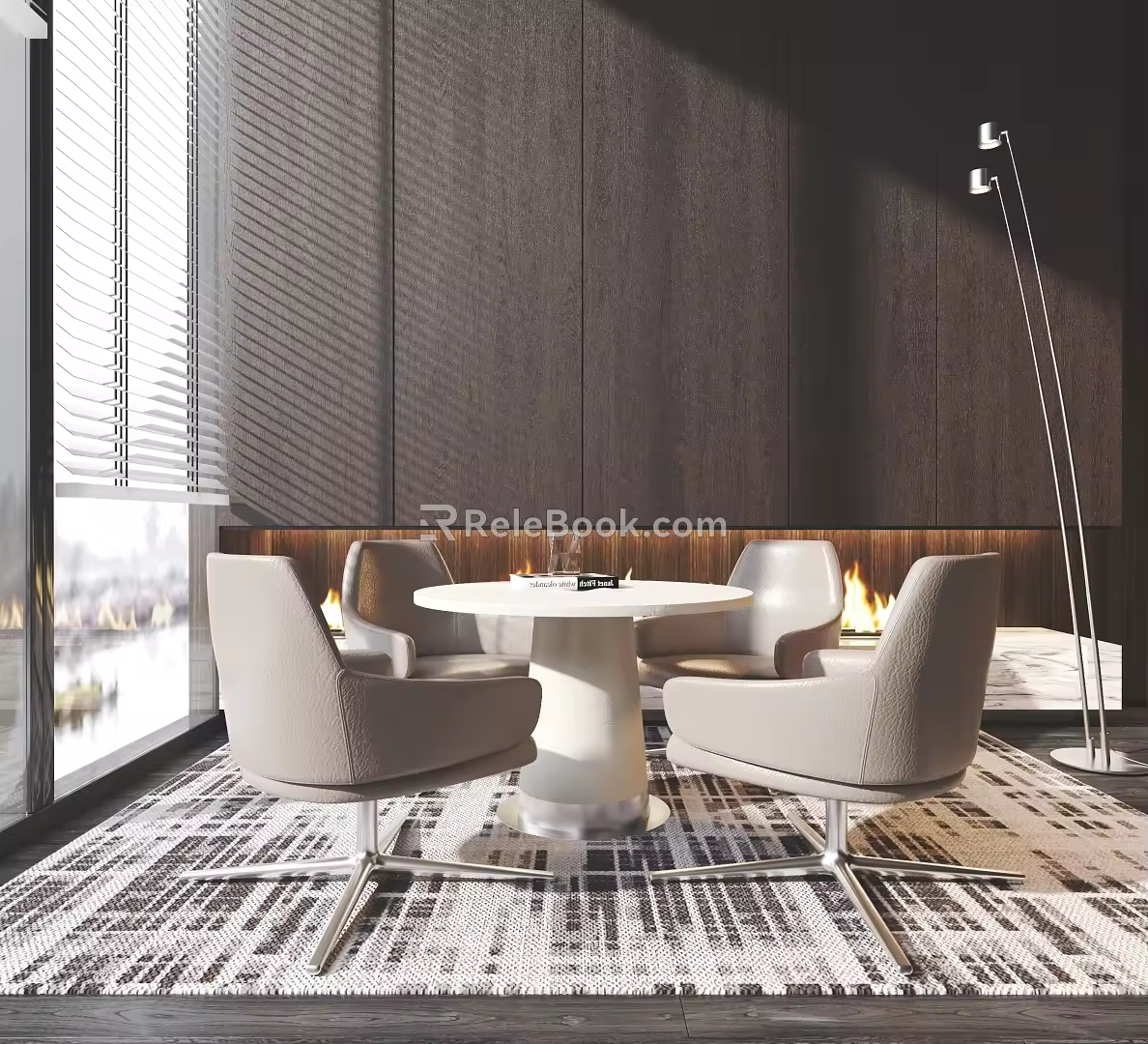 Modern leisure table and chair combination negotiation table and chair combination front desk leisure chair table and chair office leisure chair table and chair 3d model