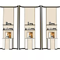 Modern Display Shelves with Gold Frame and Glass Door for Elegant Storage Showcase