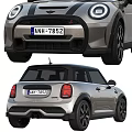 MINI Cooper Silver Two Door Hatchback With Black Roof Round Headlights And Black Alloy Wheels