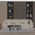 Modern sofa coffee table combination 3d model