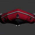 Red Inflatable Boat With Motor Red Seats And Silver Floor