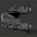 Advanced Cosmic Aerospace 3D Model of Spacecraft with Multiple Engines and Wing Structure