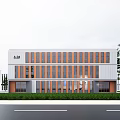Modern Industrial Factory Building Multi-storey Factory Building Modern Factory Building Square Factory Building Multi-storey Office 3d model
