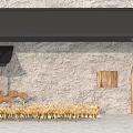Modern Shopping Mall Counter Interior With Marble Display Shelves And Product Arrangement