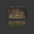 Vintage Wooden Storage Chest With Open Lid And Metal Trim Distressed Green Finish