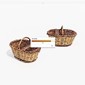 Two Handmade Wicker Storage Baskets With Sturdy Handles For Home Organization