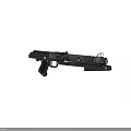 Modern Tactical Rifle With Black Finish Detailed Mechanical Parts And Ergonomic Grip Design