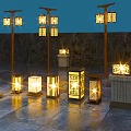 Decorative Outdoor Lights With Traditional Lantern Design Illuminated Pillar And Floor Standing