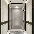 Modern Elevator Interior With Glass Doors Light Colored Wall Panels Ceiling Lighting And Control Panel 3d model