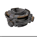 Mechanical Equipment With Circular Multi Layered Structure And Metallic Industrial Design
