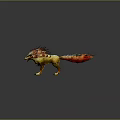 Mythical Fantasy Beast With Fiery Red Mane Yellow Striped Body And Sharp Teeth