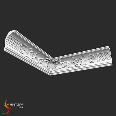 Classical Ornate Corner Component With Carved Vine Patterns And Lattice Texture Details 3d model