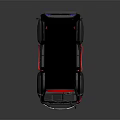 Black Van With Red Accents Roof Rack And Visible Interior Seats