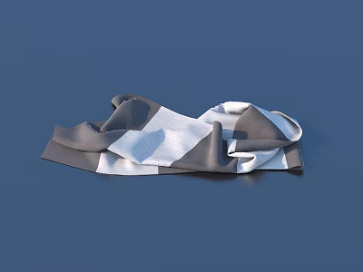 Soft Gray And White Folded Towel For Daily Home Use 3d model