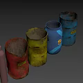 Game Movie Character Themed Barrels With Colorful Designs Claymore Loj Labels And Snake Pattern