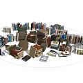 Diverse Books And Magazines In Various Colors Sizes And Stacked Piles