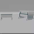 Foldable Mobile Conference Table With White Top And Blue Stackable Legs