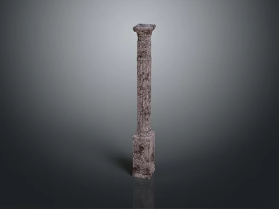 Classical Stone Column With Intricate Carvings And Textured Surface Design 3d model